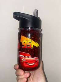 Image 3 of lighting McQueen snowglobe water bottle 