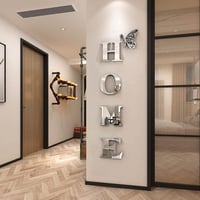 Image 1 of HOME Home Logo 3D Mirror Wall Sticker, Entrance Decoration, Home Decoration