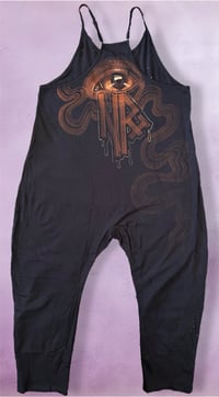 Image 2 of “VIRGO” CUSTOM BLEACH PAINTED BAGGY ROMPER MEDIUM