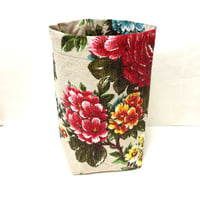 Image 6 of Fifties Flaming Florals Barkcloth Bag