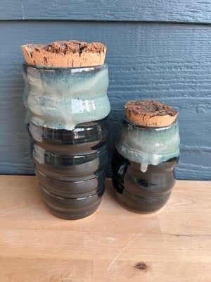 Image of 2 Cork Lidded Jar Set CJ4 And CJ5