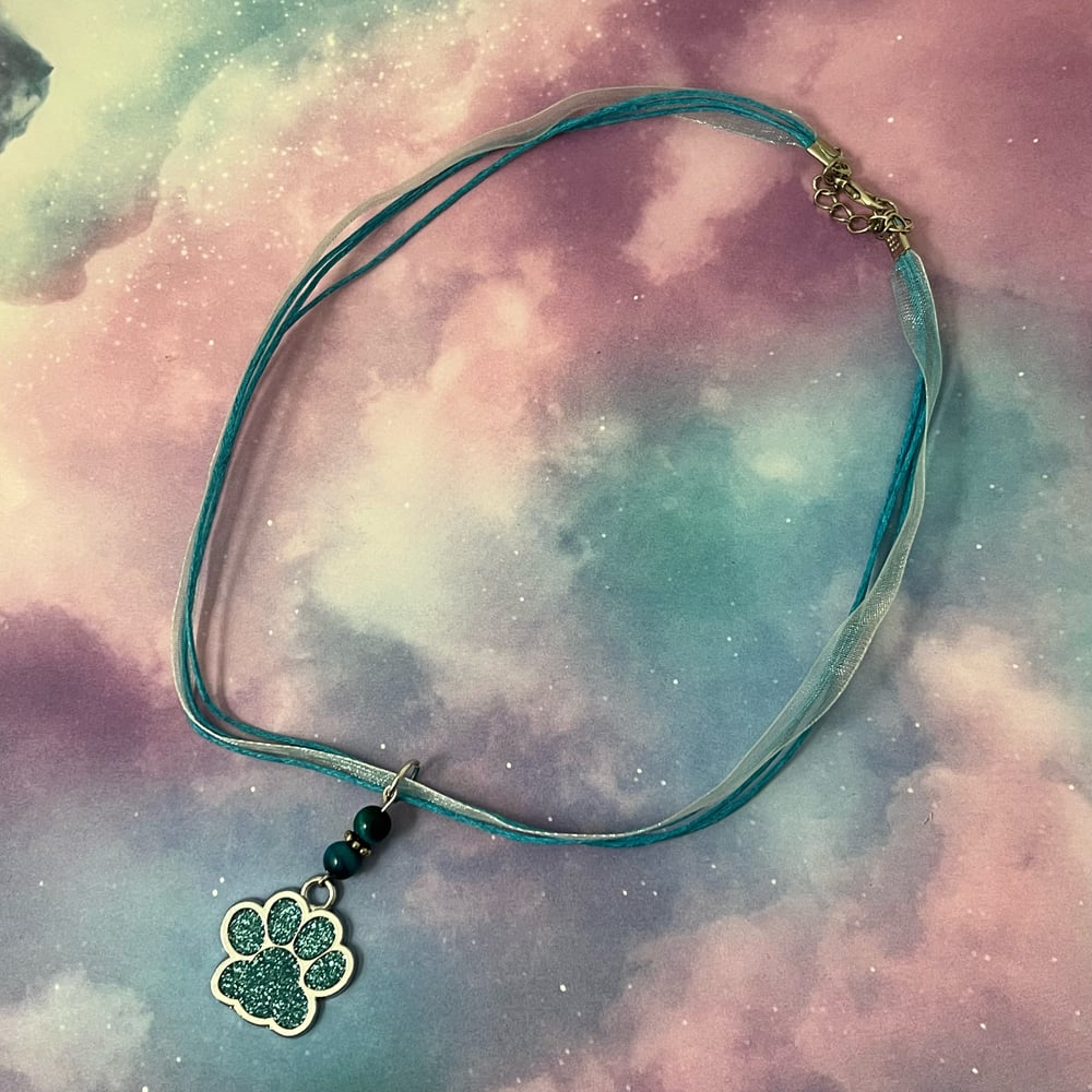 Image of Glitter Paw Print Necklace