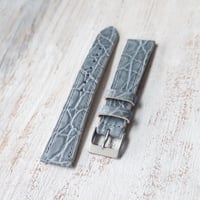 Image 2 of 19mm Crocodile Strap In Denim Light