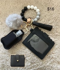Image 4 of Beaded Wristlet Wallet Badge/ID Keychain 