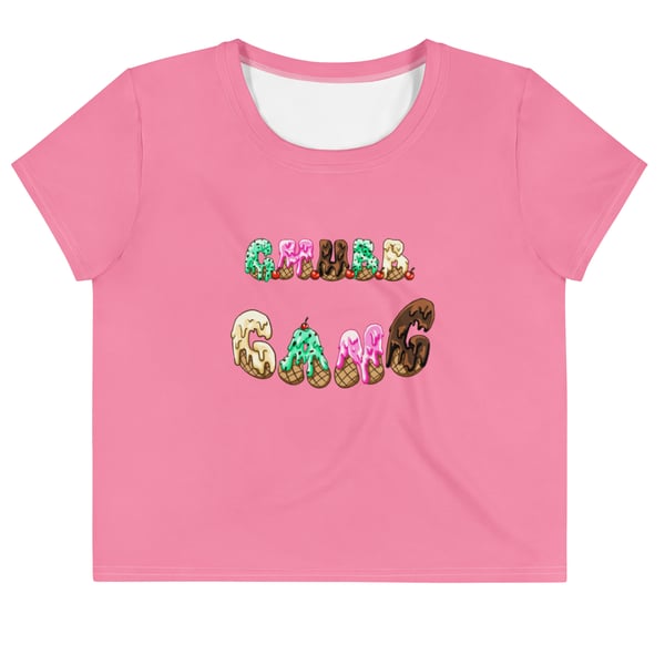 Image of “Tickle Me Pink” Soft Serve C.H.U.B.B. Cream Crop Tee