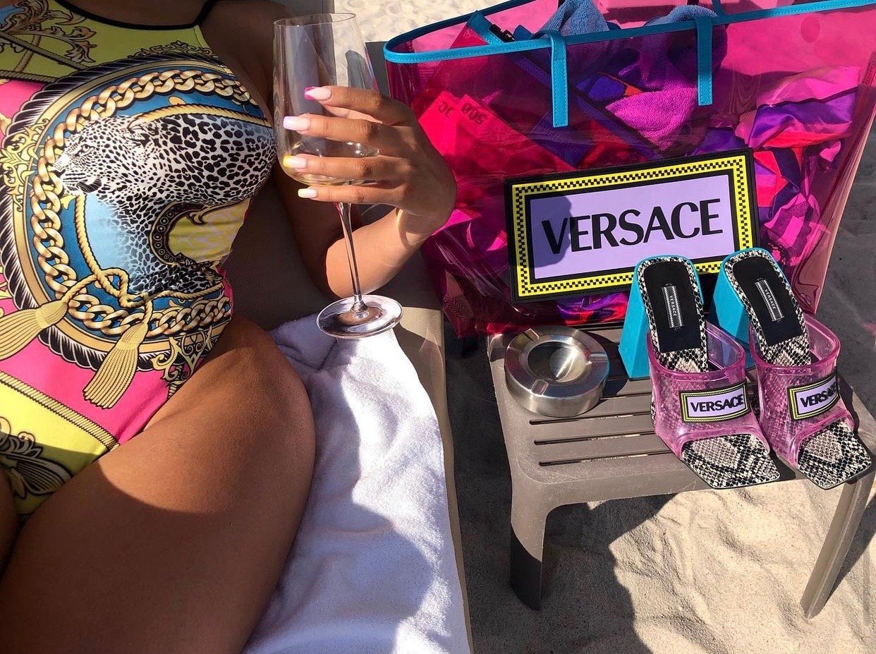 Image of VERSACE VINYL SOFT PVC TOTE BAG 