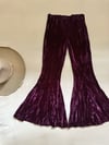80s Betsey Johnson punk label velvet flare belbottom pants trousers