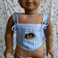 Cherub corset in blue gingham 