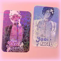 Image 1 of The Yaoi Devil + The Yaoi Angel original character holographic photocards!
