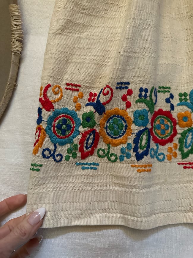 late 60s cotton muslin embroidered mini dress