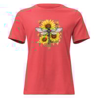 Image 3 of Women's Relaxed T-Shirt, Sunflower Dragonfly Bouquet Tee