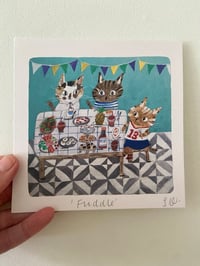 Image 5 of Small square print -Fun Feline Fuddle