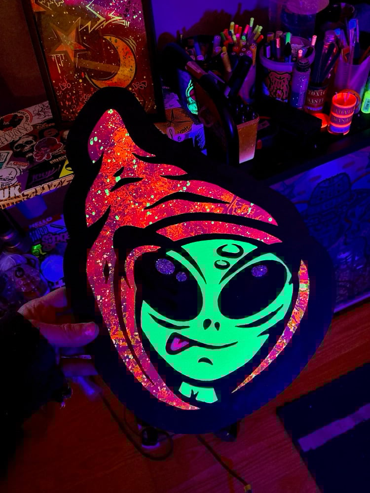 Image of 👽 HOODED AL WOODCUT 4 👽