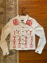 Image 2 of "Swan Song" - White Printed Denim Jacket