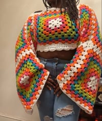 Image 5 of *Custom* Granny Square Crop Top Sweater