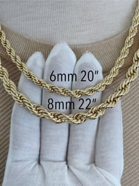 Image 2 of Thick Rope Chain Necklaces – 6mm,7mm, 8mm | Gold Plated Chain for Men or Women