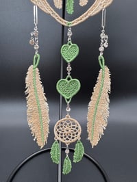 Image 5 of Sand & Olive Heart Wing Dreamcatcher