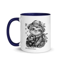 Image 7 of Loving Sloth Mom and Sloth Baby Coffee Mug Art by CrystalsArtPaws