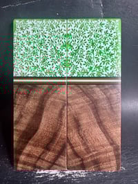 Image 2 of @Kaoticartworks Resin & Curly Walnut Segmented Knife Scales