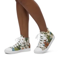 Image 5 of Colorful Botanical Plants Art Nouveau Women’s High Top Canvas Shoes