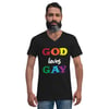 "GOD LOVES GAY" Unisex V-Neck Tee by InVision LA