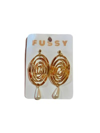 Pearly Gold Swirl Earrings