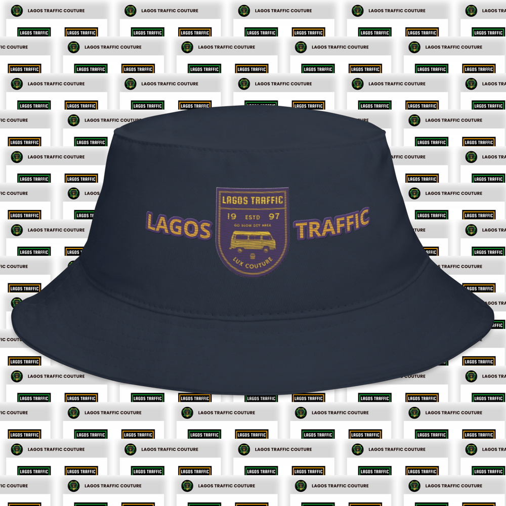 LAGOS TRAFFIC LUX COUTURE TWILL BUCKET HAT (OLD GOLD/ LILAC)