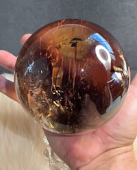 Image 21 of Golden Rutile In Smoky Quartz Sphere #1769