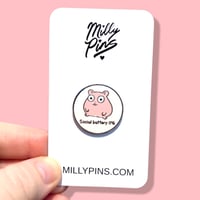 Image 2 of Funny Pink Hamster Enamel Pin Set