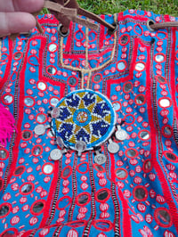 Image 12 of Slouch bag leather pulley in embellished afghan charms