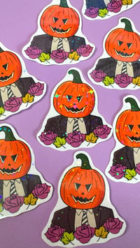 Image 2 of Pumpkin Dwight Glitter Sticker