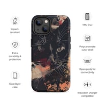 Image 14 of Beautiful Black Cat Face Splatter Painting Tough Case for iPhone®