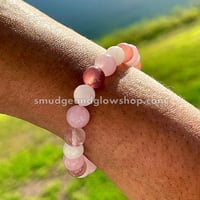 Image 2 of Rose Quartz, Strawberry Quartz & Moonstone Bracelet (Just 2 left)