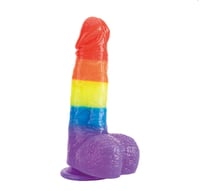 7.88'' Rainbow Silicone Dildo with Suction Base