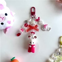 Image 2 of Baby Chocolate Rabbit Triplet Keychains 