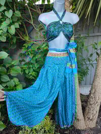 Image 1 of Milan hareem trousers with matching head scarf - turquoise upto 14 uk 