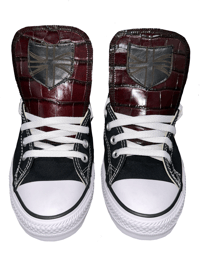 RED CROCODILE LEATHER SHIELD CHUCKS