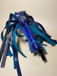Image 1 of Undine blue and teal thuddy leather flogger