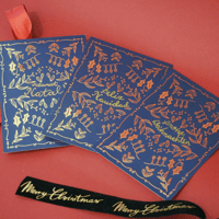 🎄 Bundle - 3x Personalisierte Weihnachtskarte Gold Ornaments