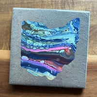 Image 1 of Ohio tile coaster #150 with silver background