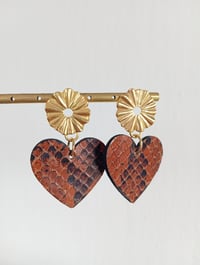 Image 1 of Boucles d'oreilles "Louise" en cuir exotique