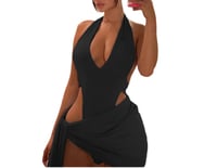 Image 4 of Low Cut Shirt + Skirt Set