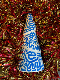 Image 2 of Ceramic Christmas Tree Tall - Blue 