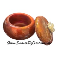Image 1 of Small Reddish/Orange Prayer/Trinket Box