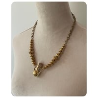 Image 3 of Solid Brass Beaded Amphora Necklace