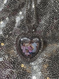 Image 1 of New Double Sided photo Rhinestone  necklace angel wings, optional come with free photo icebox magnet