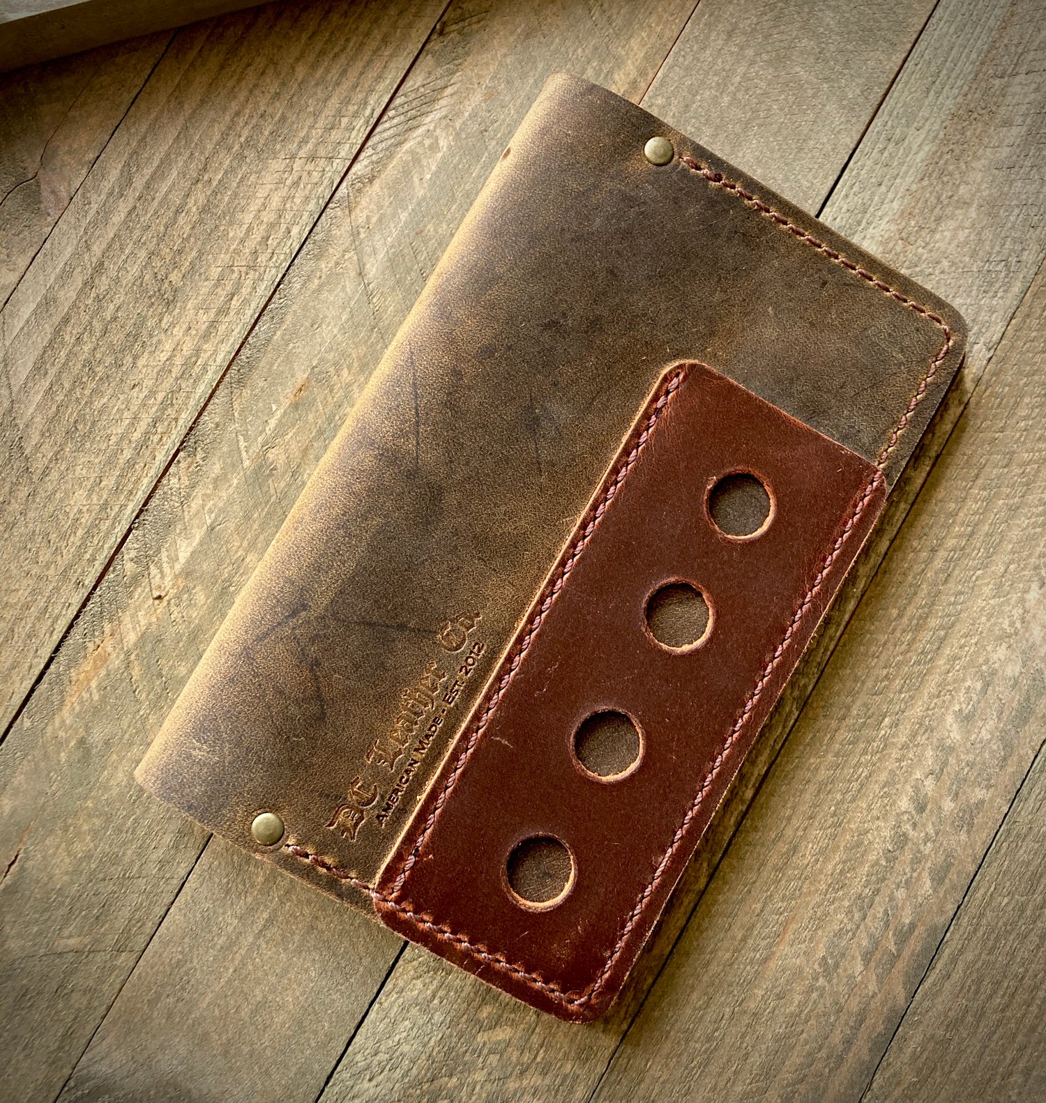Image of Field Notes/Passport Cover - Crazy Horse/brown pull up, Stitch Error (read description)