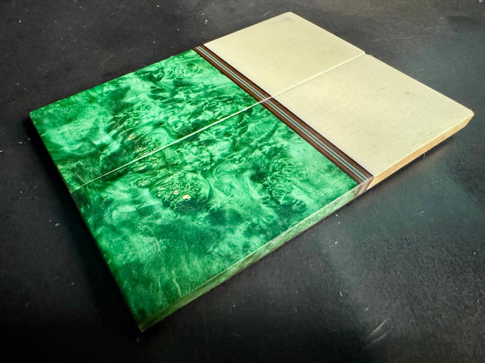 Image of Ghost Micarta & Box Elder Burl Segmented Knife Scales