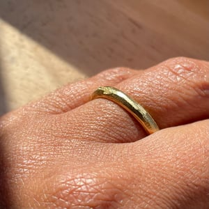 Image of 18ct Gold Narrow Textured Wedding Band