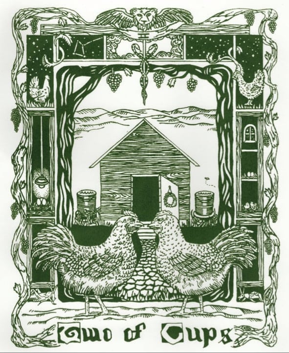 Two of Cups Chicken Print
